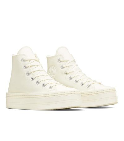 converse chuck taylor all star modern lift hi foundational canvas womens casual high-top trainers